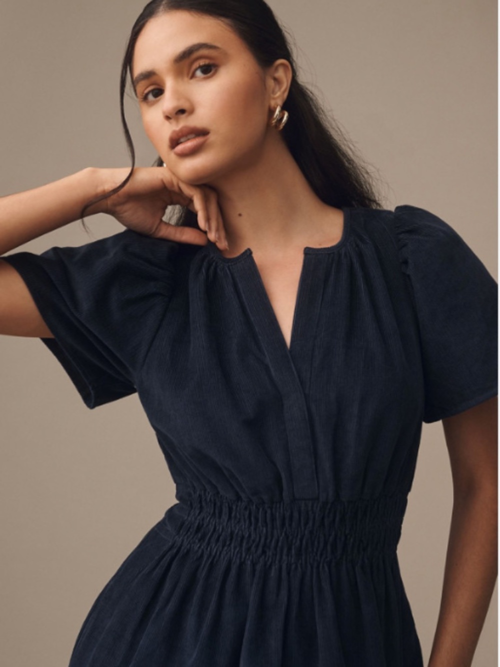 Anthropologie Somerset Maxi Dress-Navy Blue - Picture 3 of 10